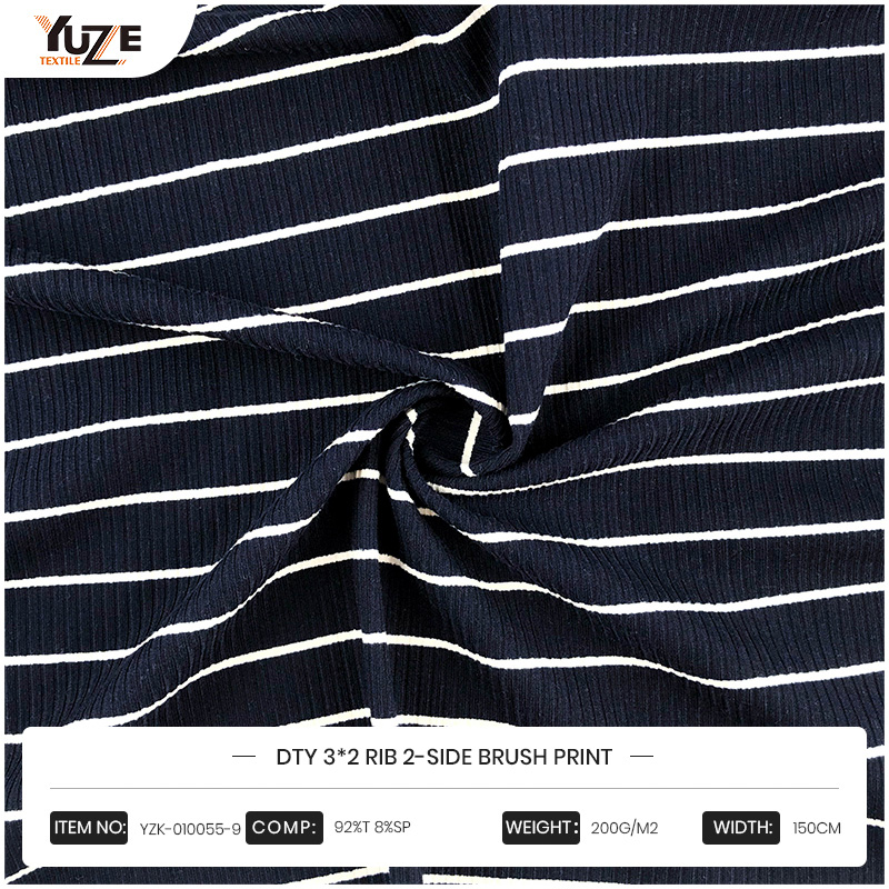 YZK-010055-9 DTY 3*2 RIB 2 Brush Print YZK-010055-9 DTY 3*2 RIB 2 Brush Print