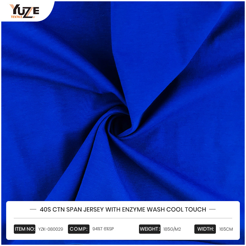 YZK-080029 40S CTN SPAN Jersey مع إنزيم غسل لمسة بارد