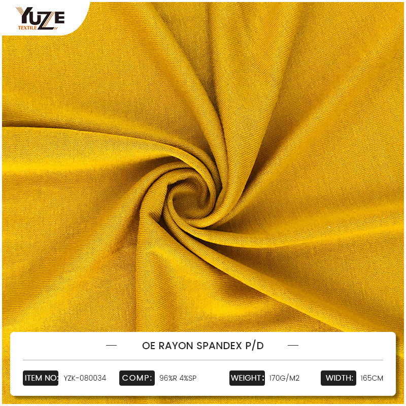 الخصائص المرنة للأقمشة المحبوكة Rayon-Spandex تجعلها رائعة في الملابس الرياضية والملابس غير الرسمية