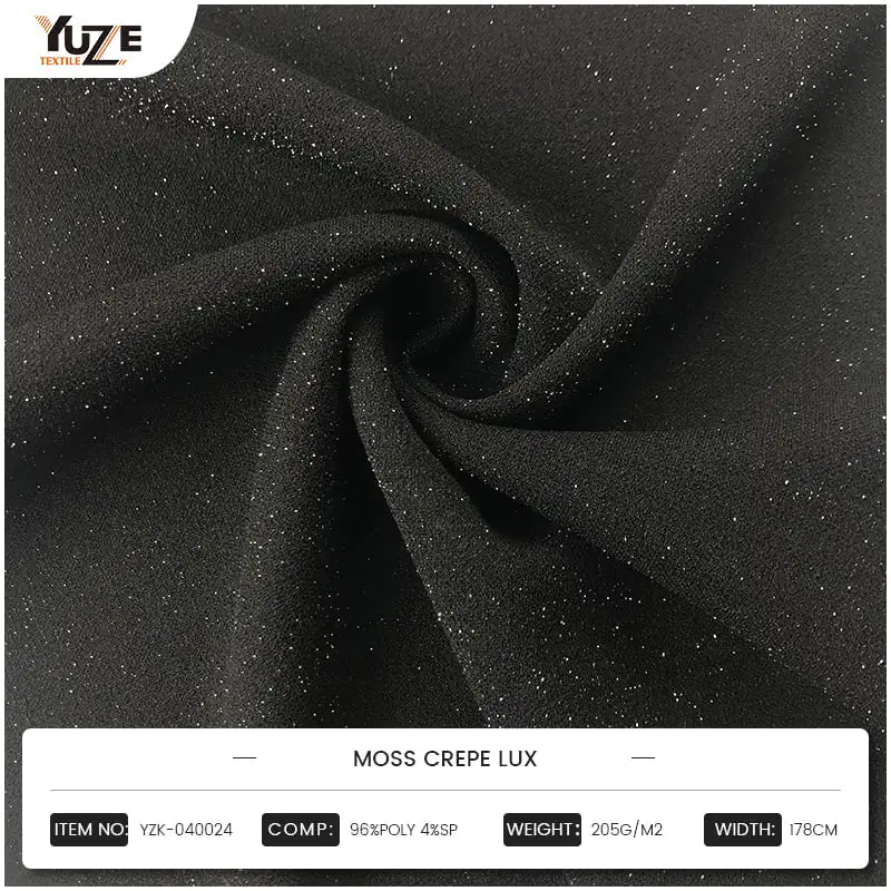 تجربة جديدة للارتداء المريح: ميزة قابلية التمدد من YZK-040024 Moss Crepe Lux Fabric